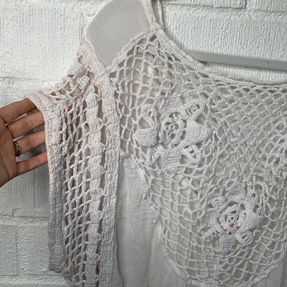 Free People Crochet Oversized Sleeveless Oversized Top size Small - Picture 5 of 10